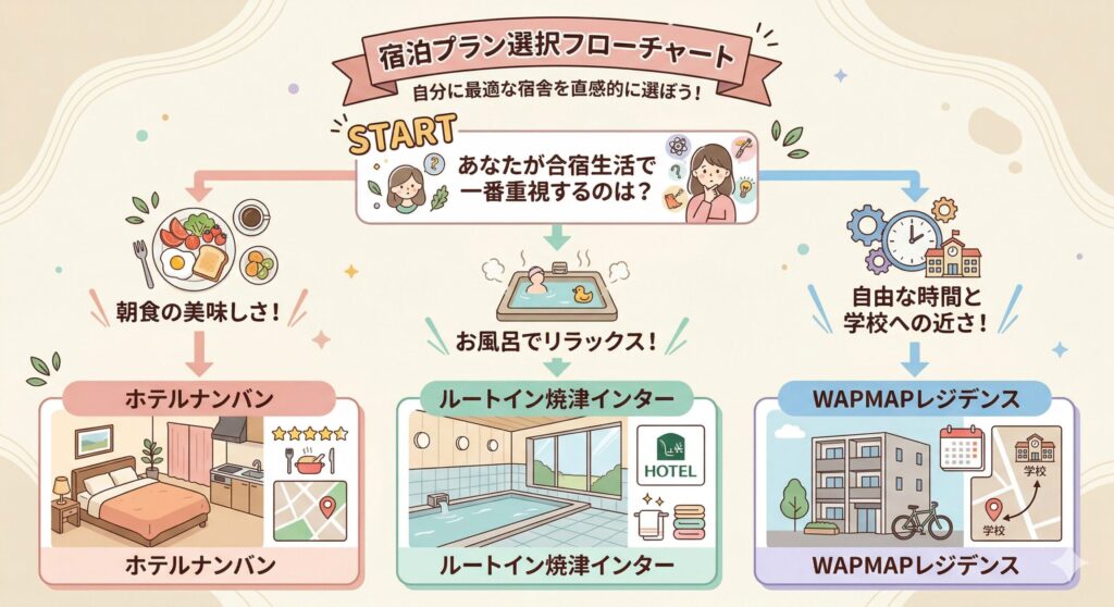 宿泊プラン選択フローチャート