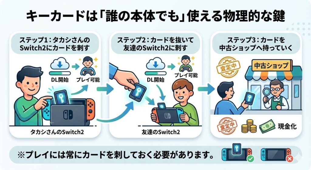 キーカードの貸し借り・売却の仕組み図解