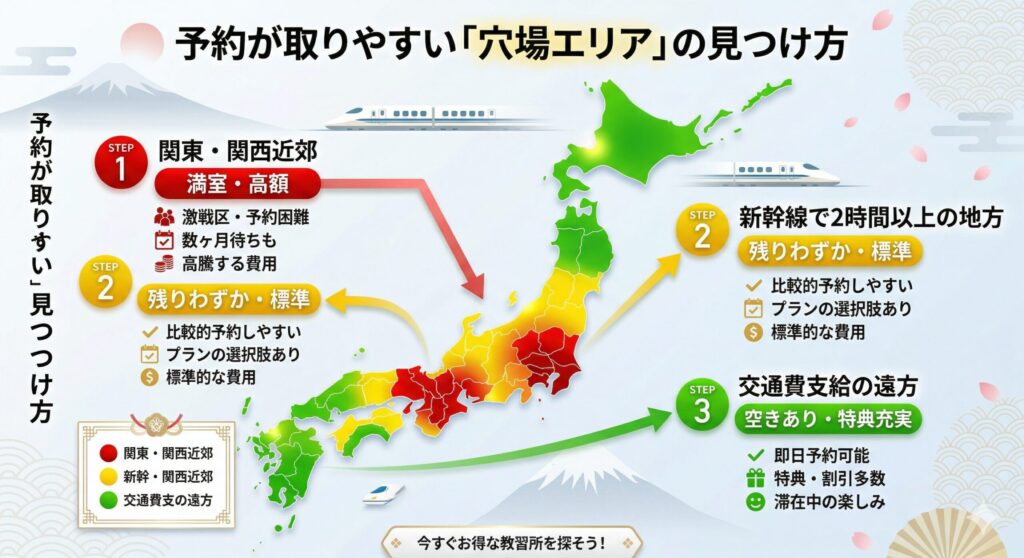 エリアずらしによる予約成功率の可視化