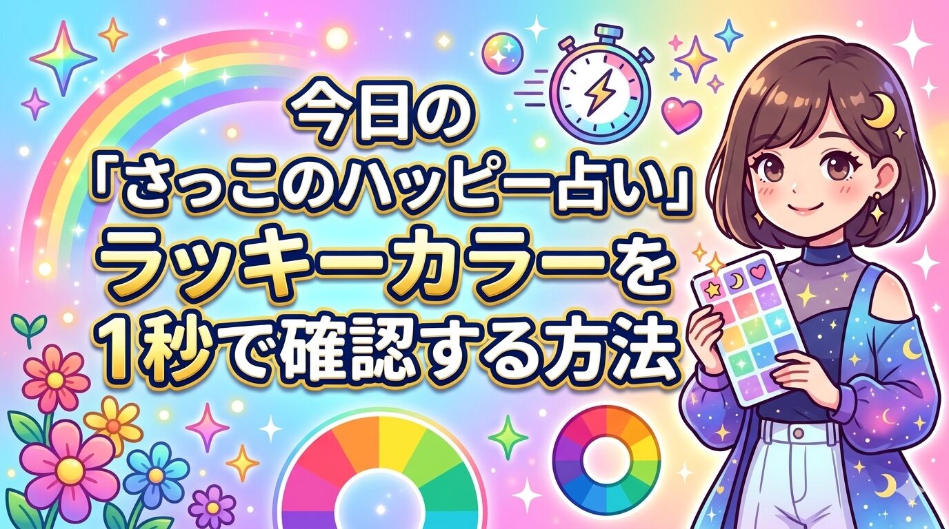 今日の「さっこのハッピー占い」ラッキーカラーを1秒で確認する方法