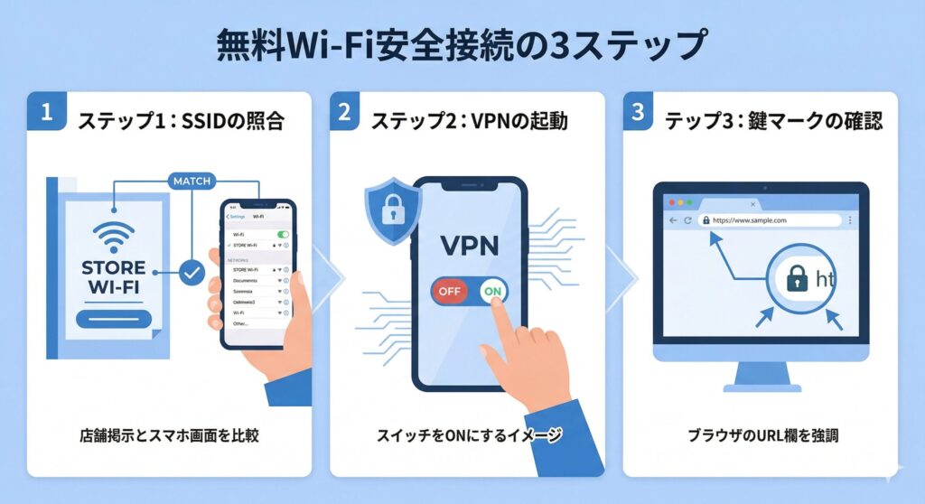 無料Wi-Fi接続前の安全確認ツール