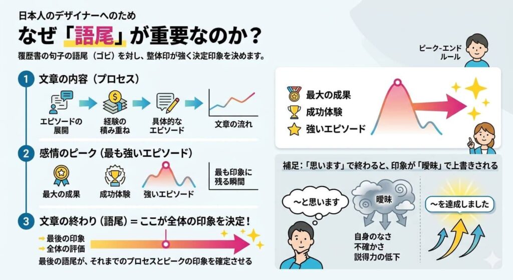 ピーク・エンドの法則と履歴書の語尾