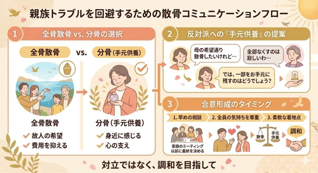 親族トラブルを回避するためのコミュニケーションフロー