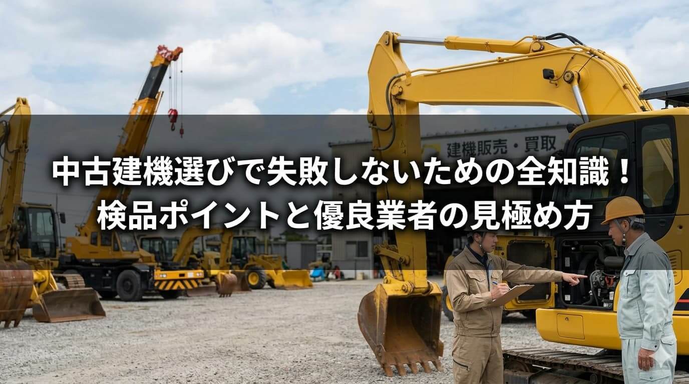 中古建機選びで失敗しないための全知識！