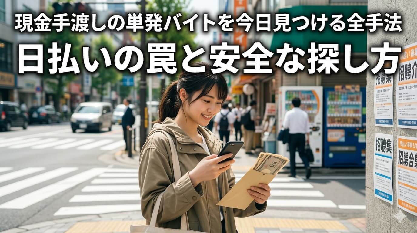 現金手渡しの単発バイトを今日見つける全手法
