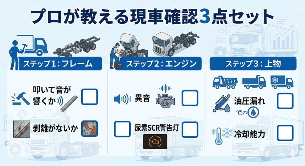 中古大型トラック現車確認チェックリスト