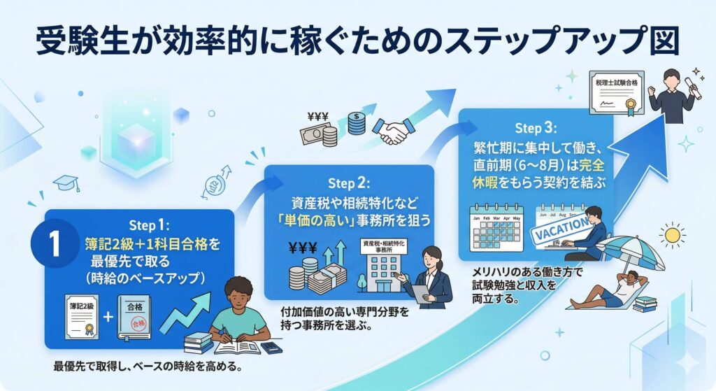 受験生が効率的に稼ぐためのステップ