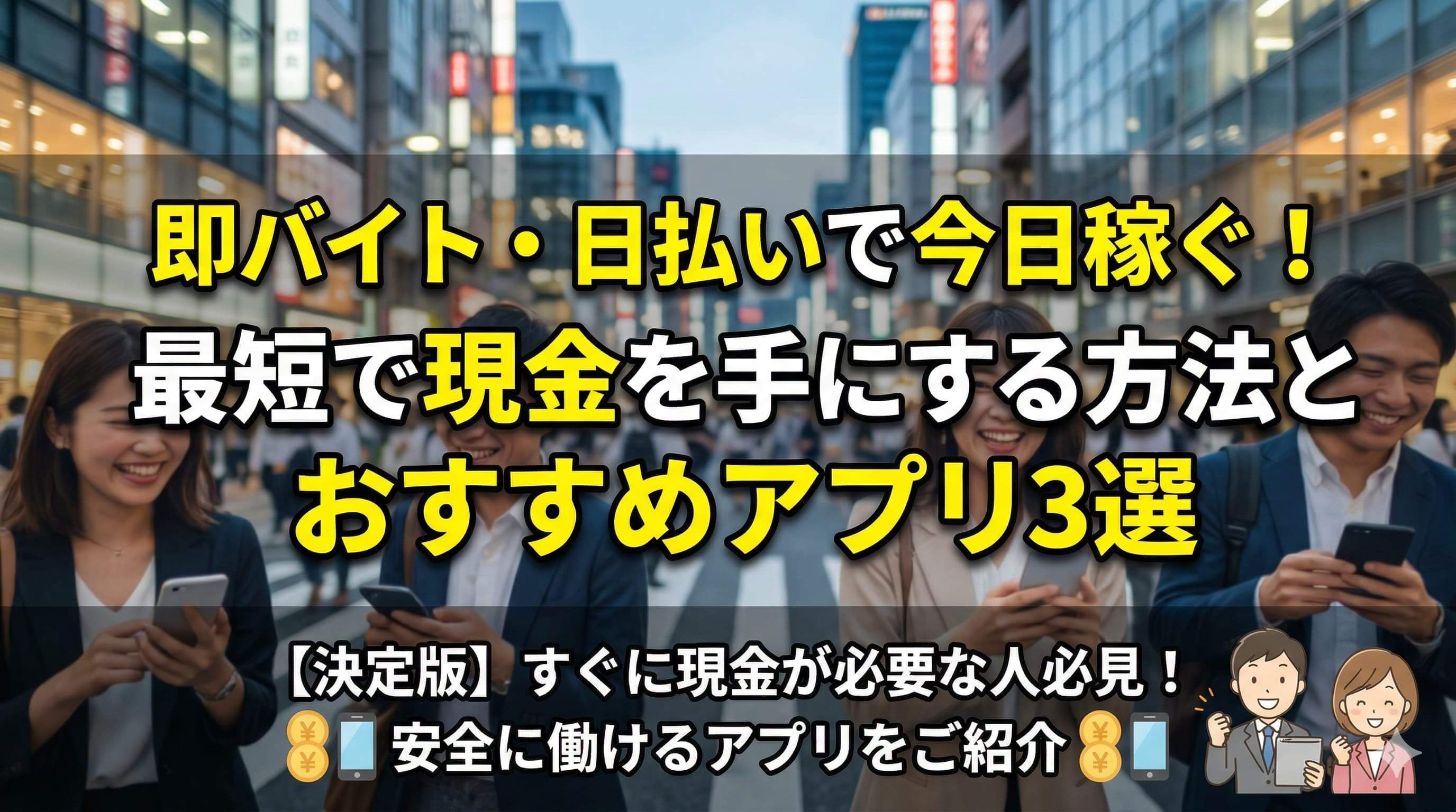 即バイト・日払いで今日稼ぐ！
