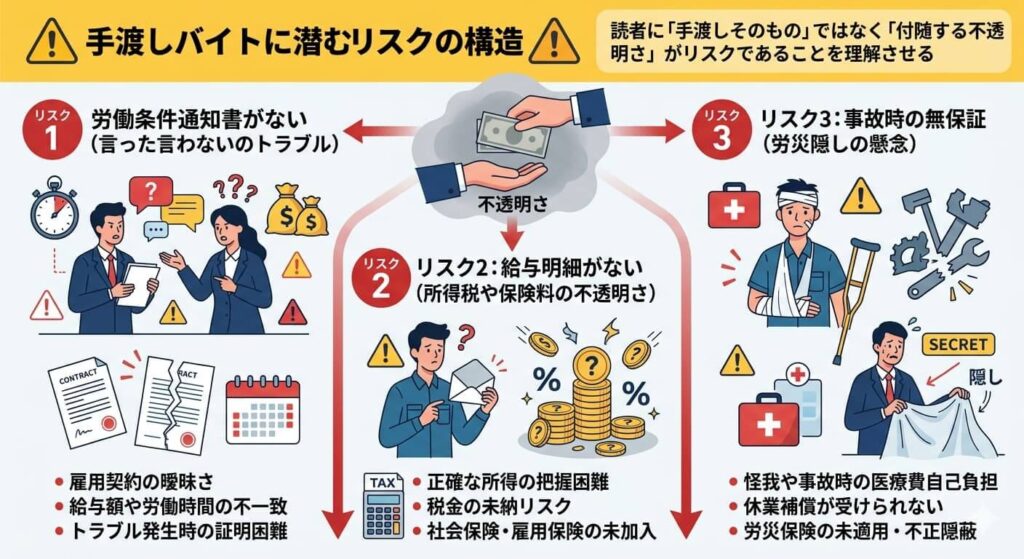 手渡しバイトに潜むリスクの構造