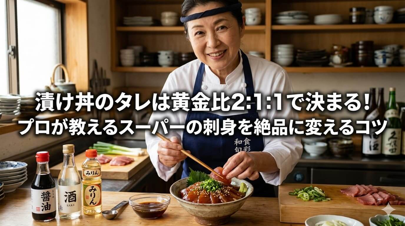 漬け丼のタレは黄金比2:1:1で決まる！