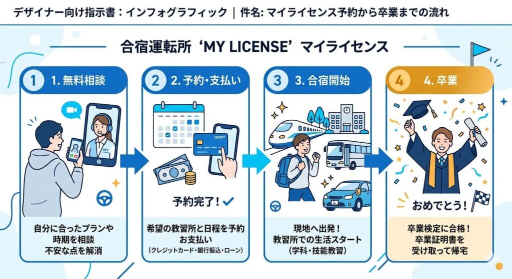 マイライセンス予約から卒業までの流れ