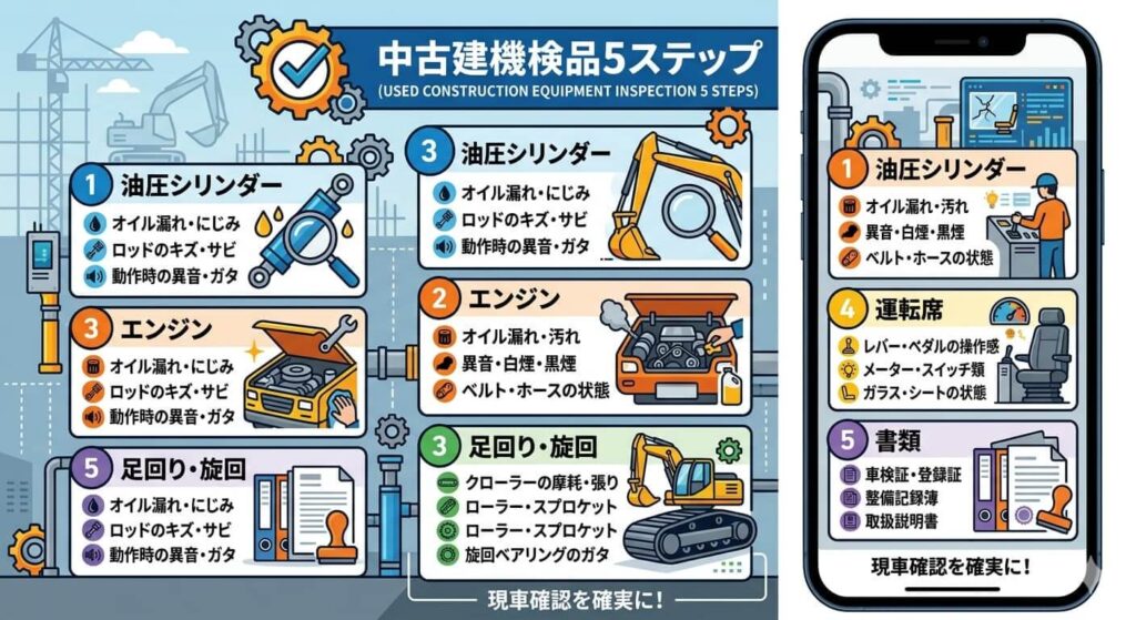 中古建機検品5ステップ