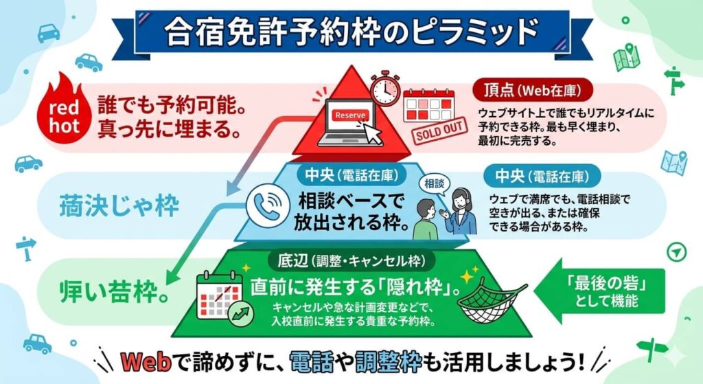 合宿免許予約枠の構造図