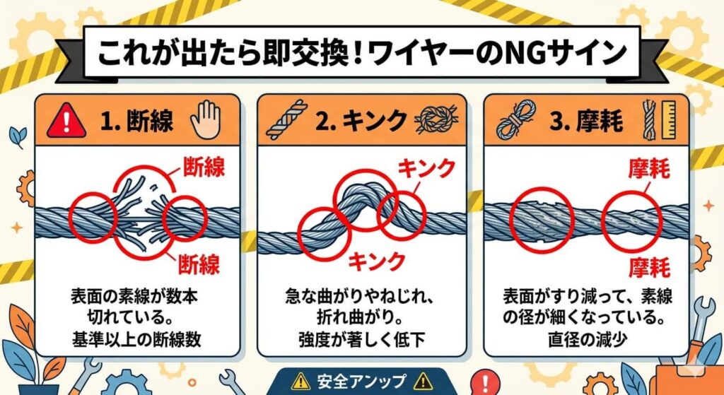 ワイヤーロープの廃棄基準