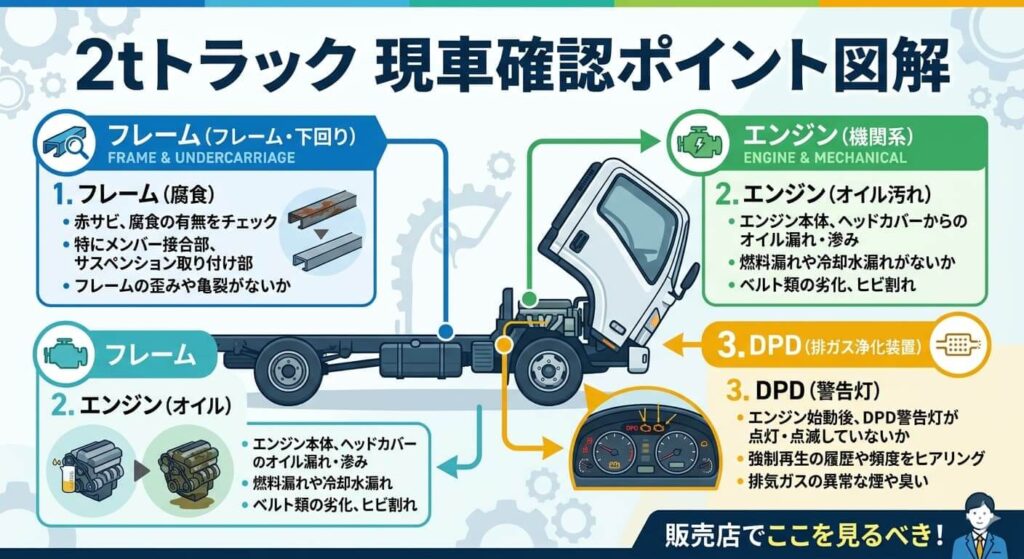2tトラック現車確認ポイント図解