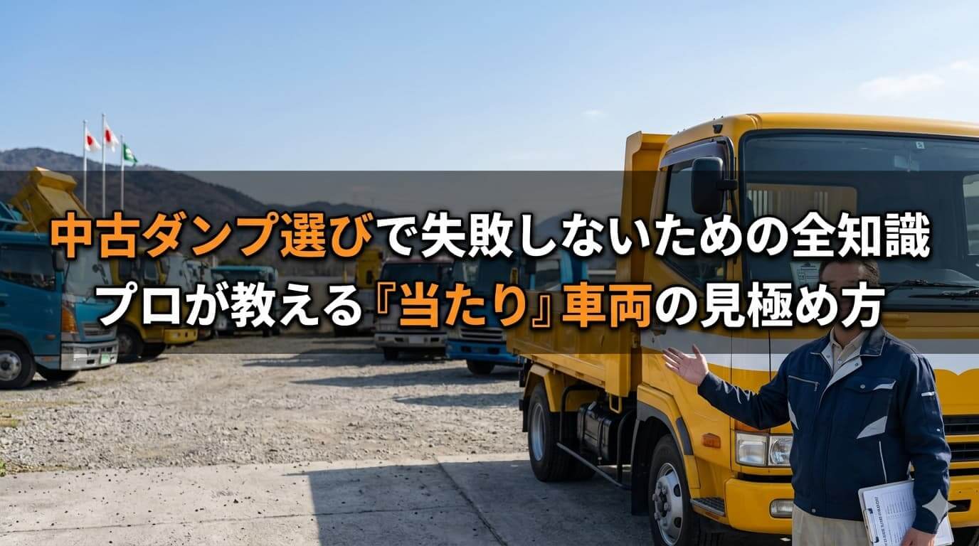 中古ダンプ選びで失敗しないための全知識