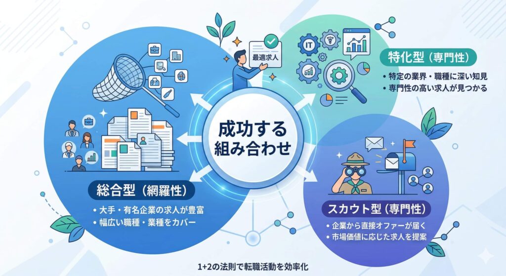 転職サイトの効率的な組み合わせ