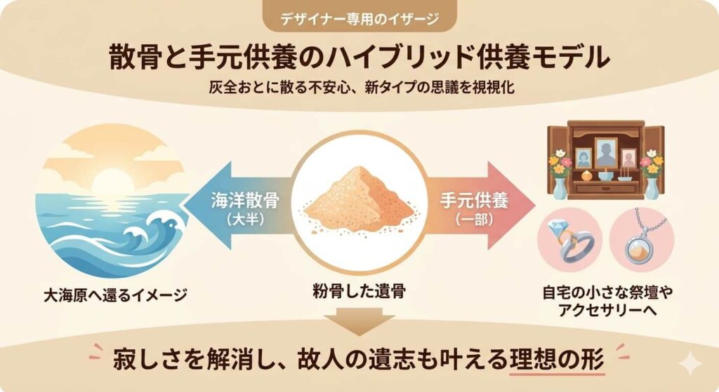 : 散骨と手元供養のハイブリッド供養モデ