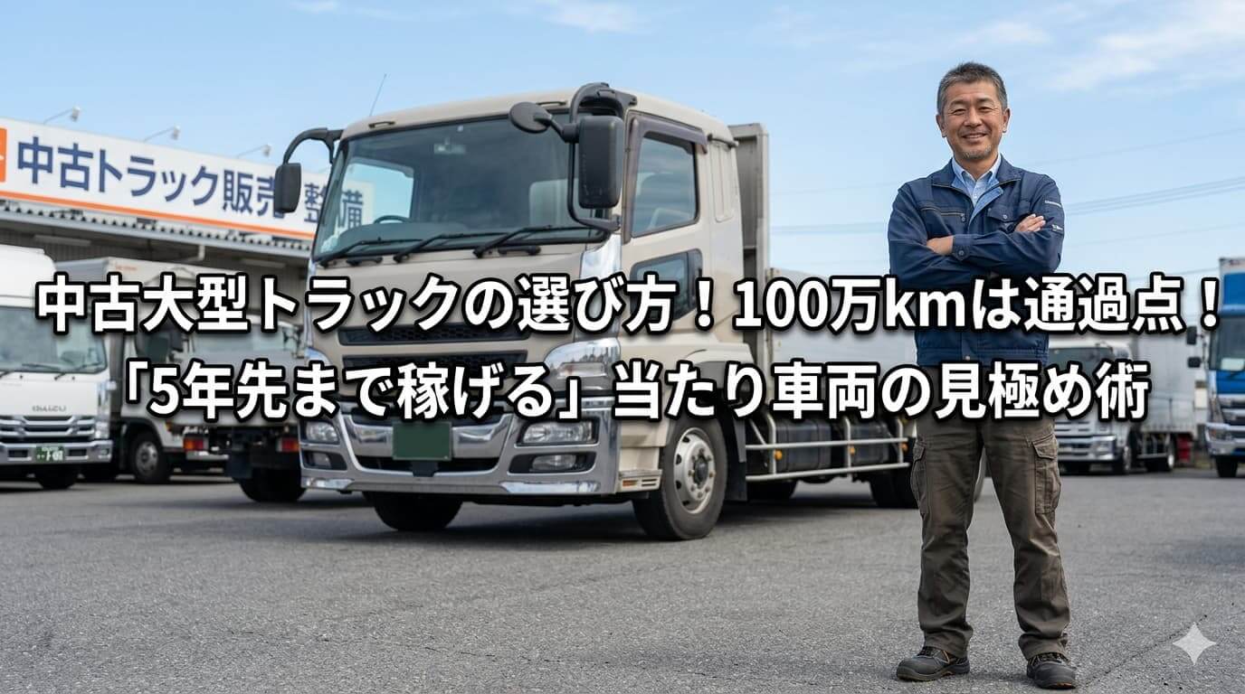 中古大型トラックの選び方！100万kmは通過点！