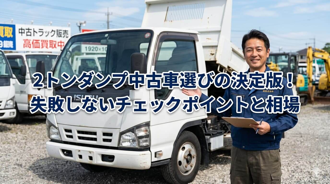 2トンダンプ中古車選びの決定版！