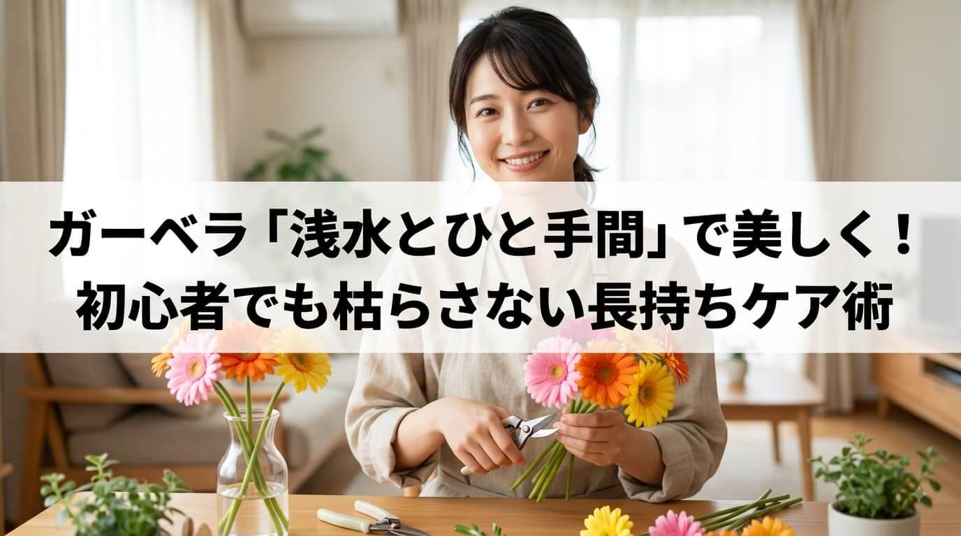 ガーベラ「浅水とひと手間」で美しく！ 初心者でも枯らさない長持ちケア術