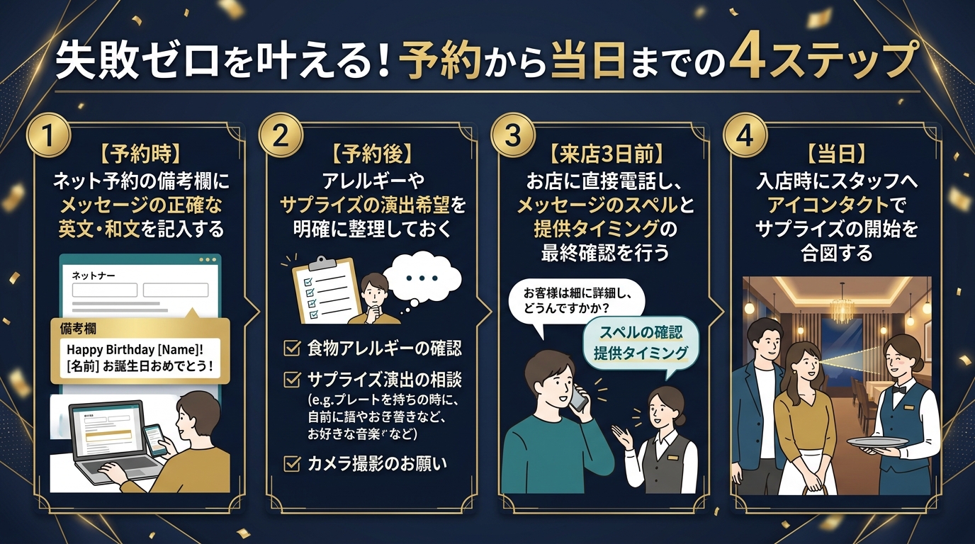 バースデープレートで彼氏を喜ばせる！失敗しない予約と演出術のインフォグラフィック1