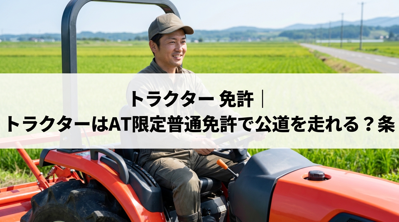 トラクター 免許｜トラクターはAT限定普通免許で公道を走れる？条