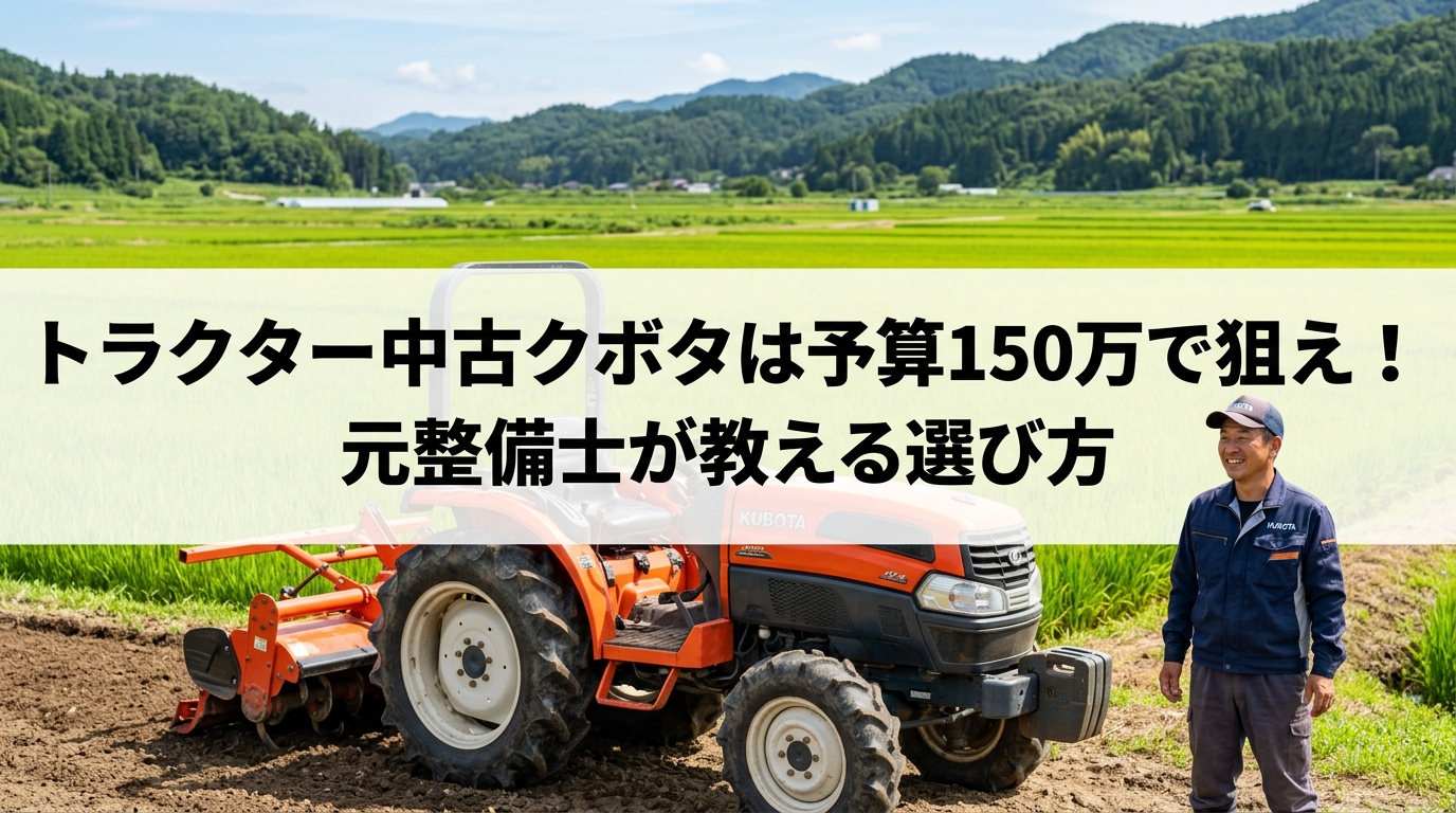 トラクター中古クボタは予算150万で狙え！元整備士が教える選び方