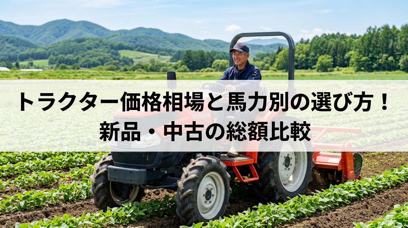 トラクター 価格相場と馬力別の選び方！新品・中古の総額比較
