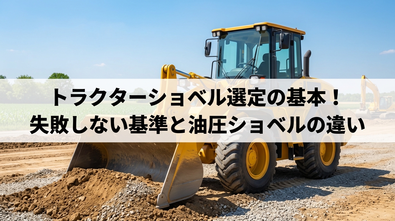 トラクターショベル選定の基本！失敗しない基準と油圧ショベルの違い