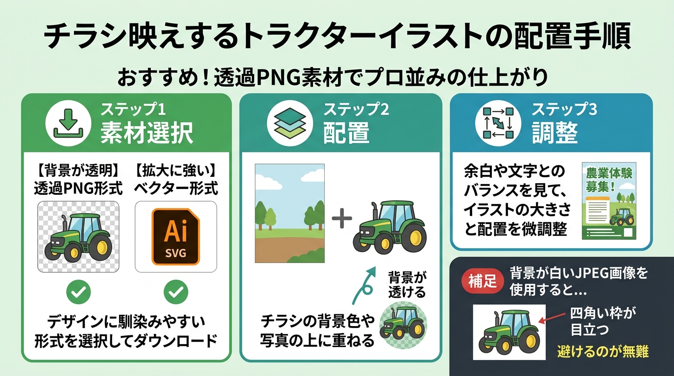 トラクターイラスト無料素材！商用OKおすすめサイト3選のインフォグラフィック1