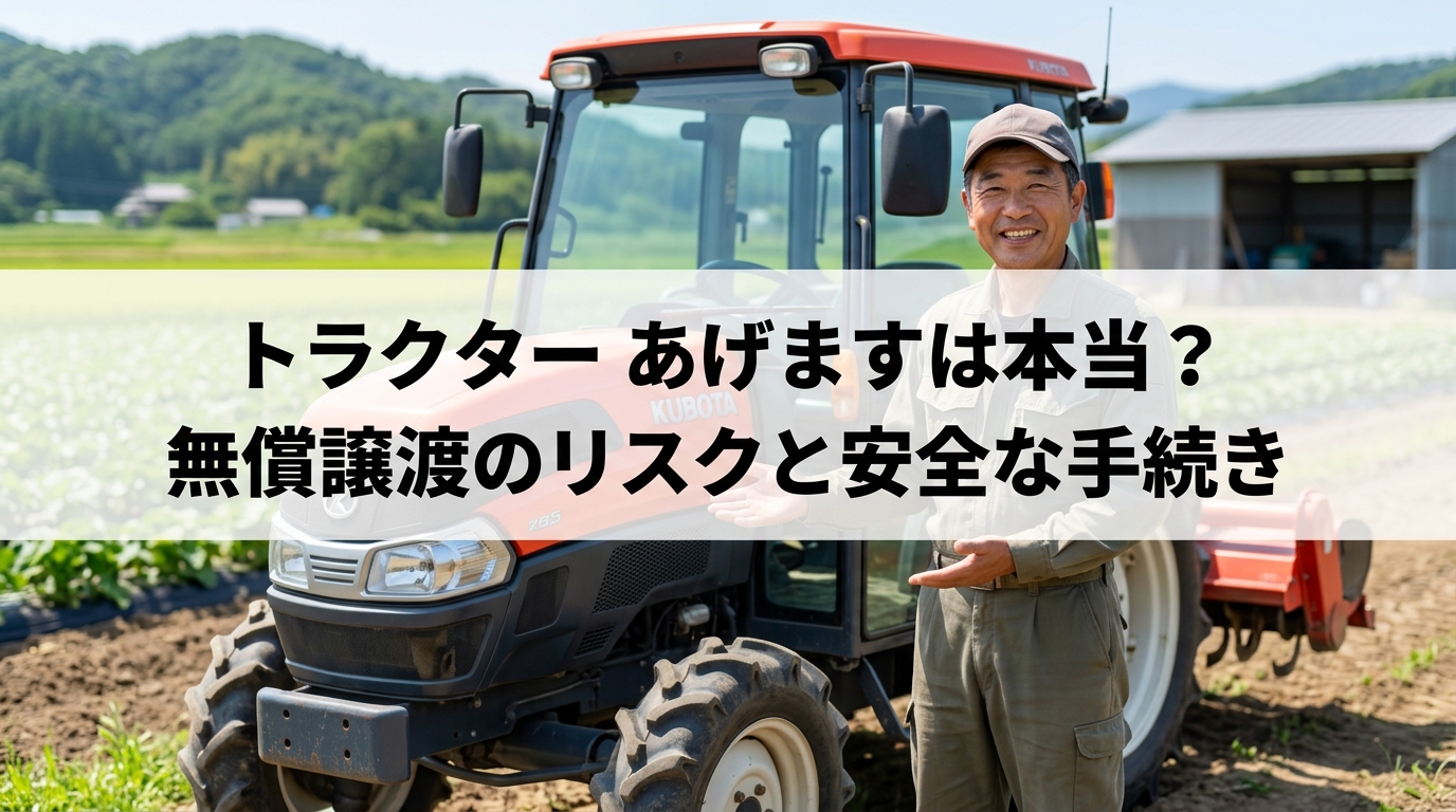 トラクター あげますは本当？無償譲渡のリスクと安全な手続き