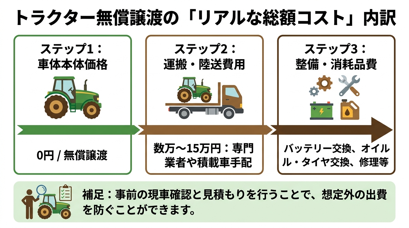 トラクター あげますは本当？無償譲渡のリスクと安全な手続きのインフォグラフィック1