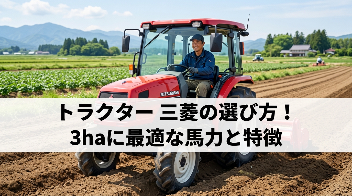 トラクター 三菱の選び方！3haに最適な馬力と特徴