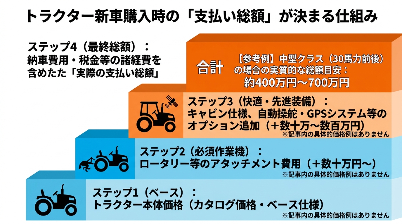 クボタ トラクター新車価格の相場と総額の目安を徹底解説のインフォグラフィック1