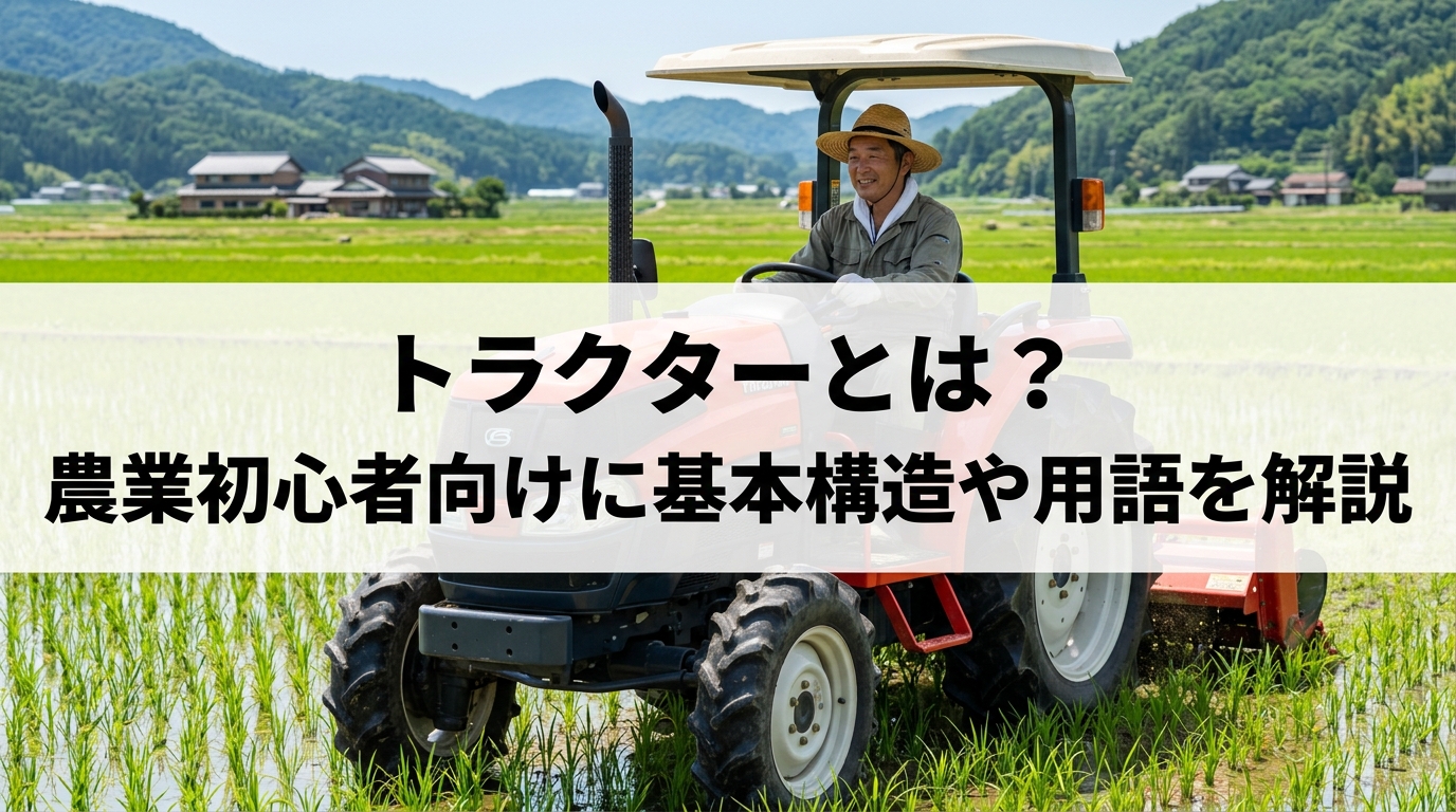 トラクターとは？農業初心者向けに基本構造や用語を解説
