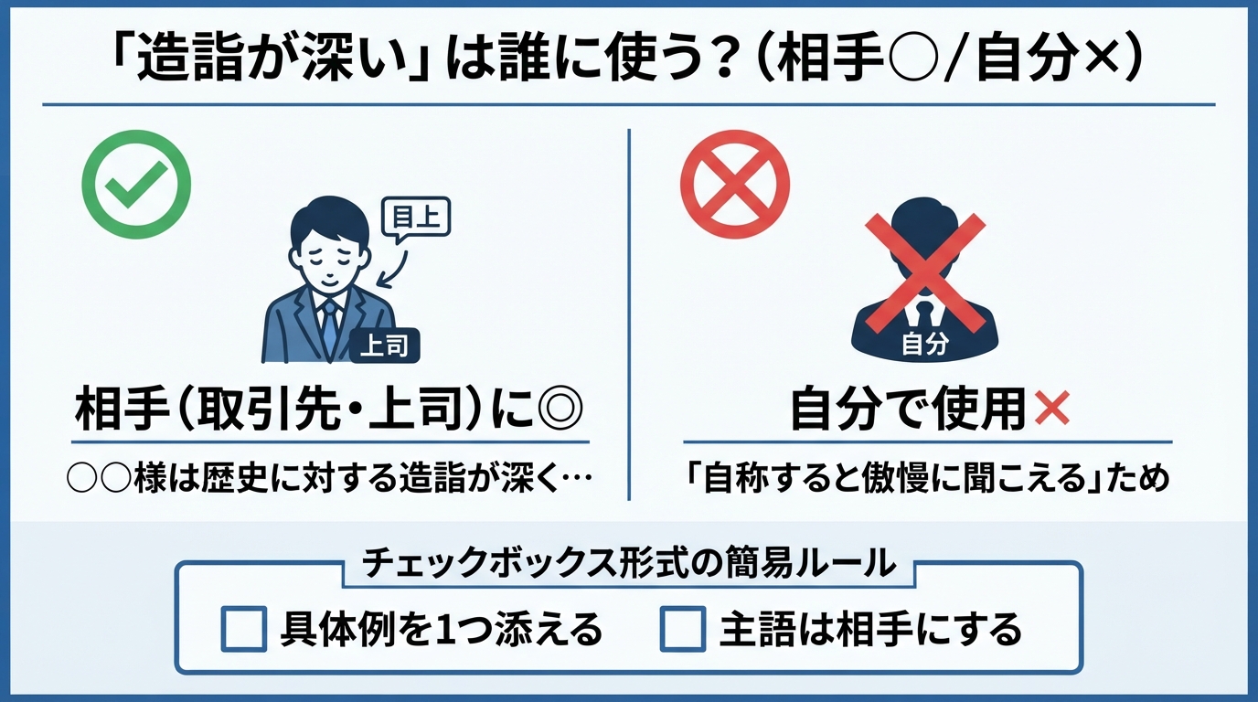 造詣が深いの意味とは？目上の人に使うマナーとビジネス文例のインフォグラフィック1