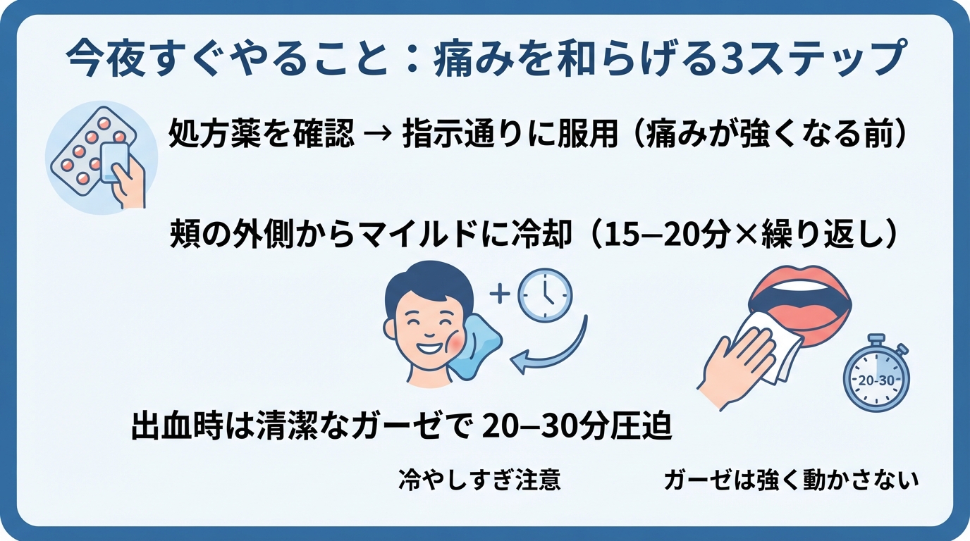 親知らず 抜歯後の痛みと腫れはいつまで?対処法とNG行動のインフォグラフィック1