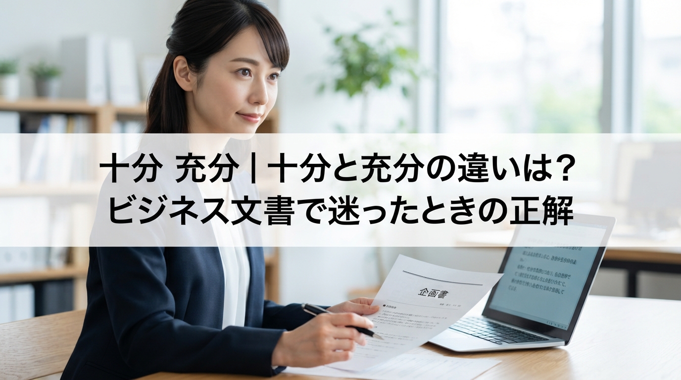 十分 充分｜十分と充分の違いは？ビジネス文書で迷ったときの正解