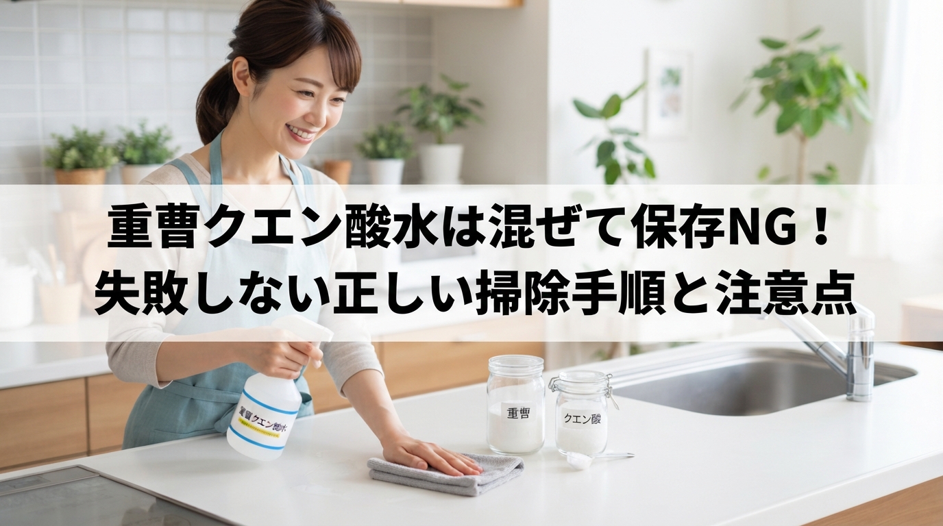 重曹クエン酸水は混ぜて保存NG！失敗しない正しい掃除手順と注意点