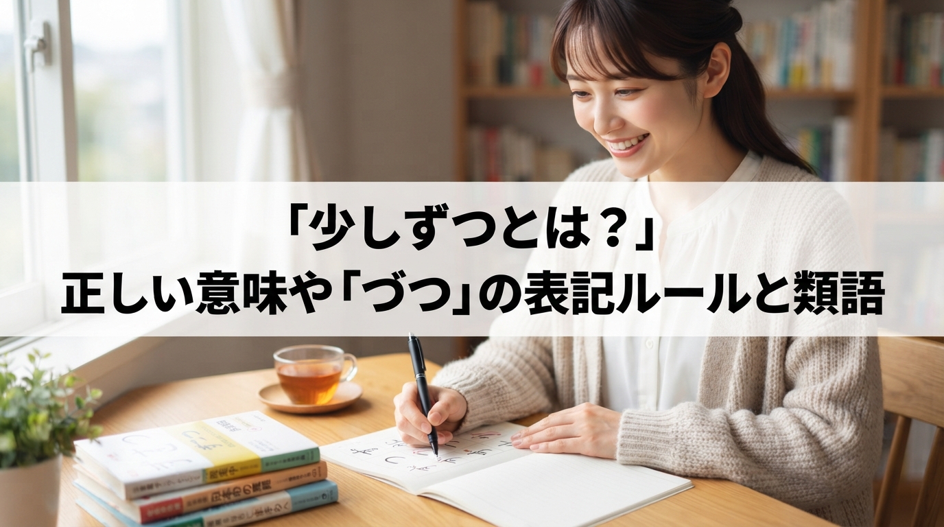 少しずつとは？正しい意味や「づつ」の表記ルールと類語