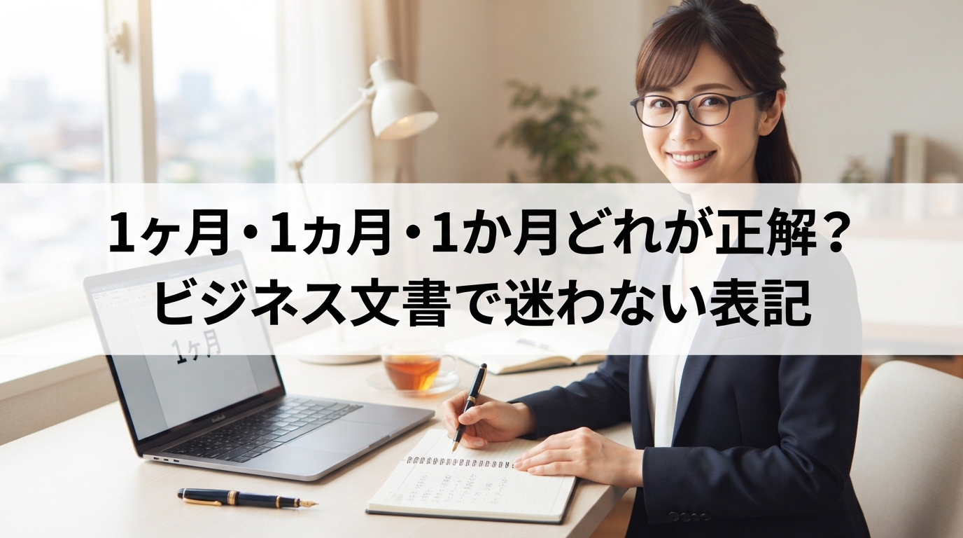 1ヶ月・1ヵ月・1か月どれが正解？ビジネス文書で迷わない表記
