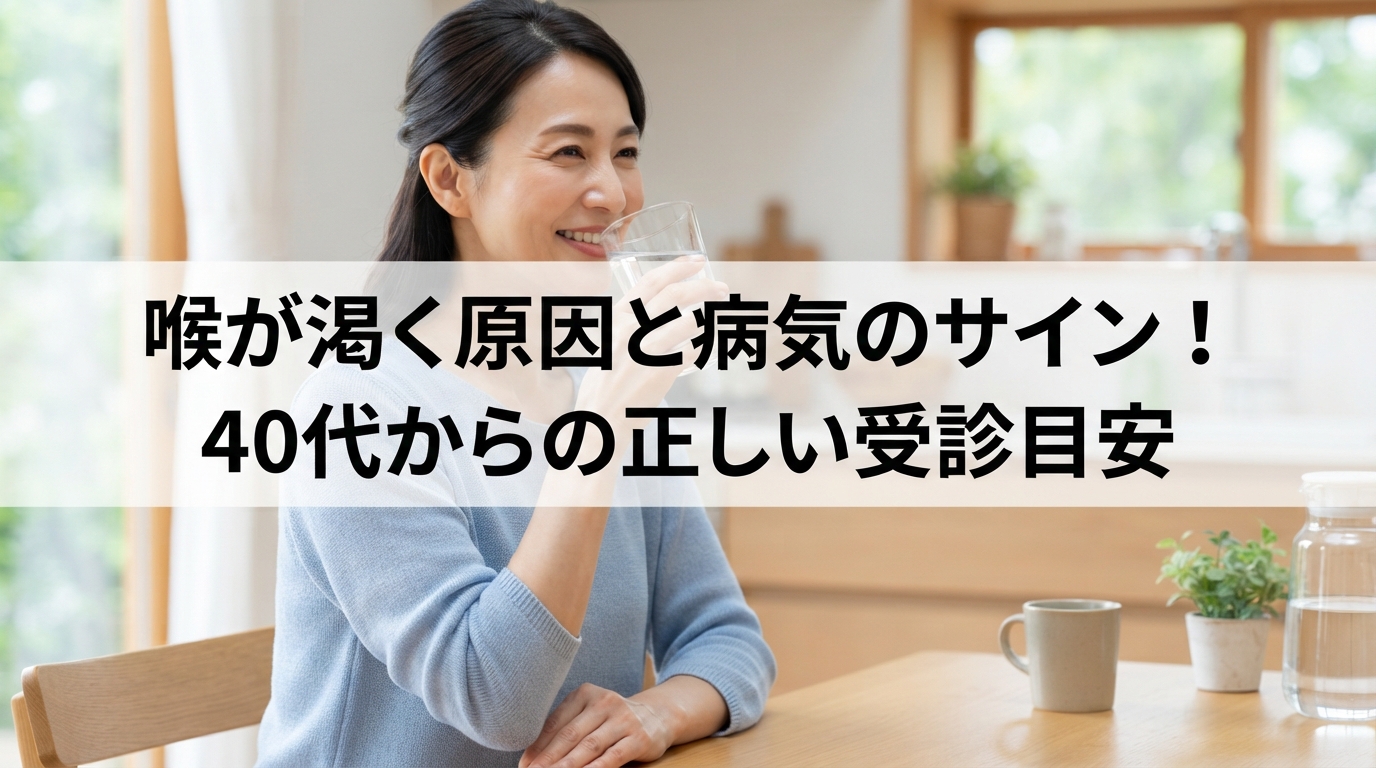 喉が渇く原因と病気のサイン！40代からの正しい受診目安