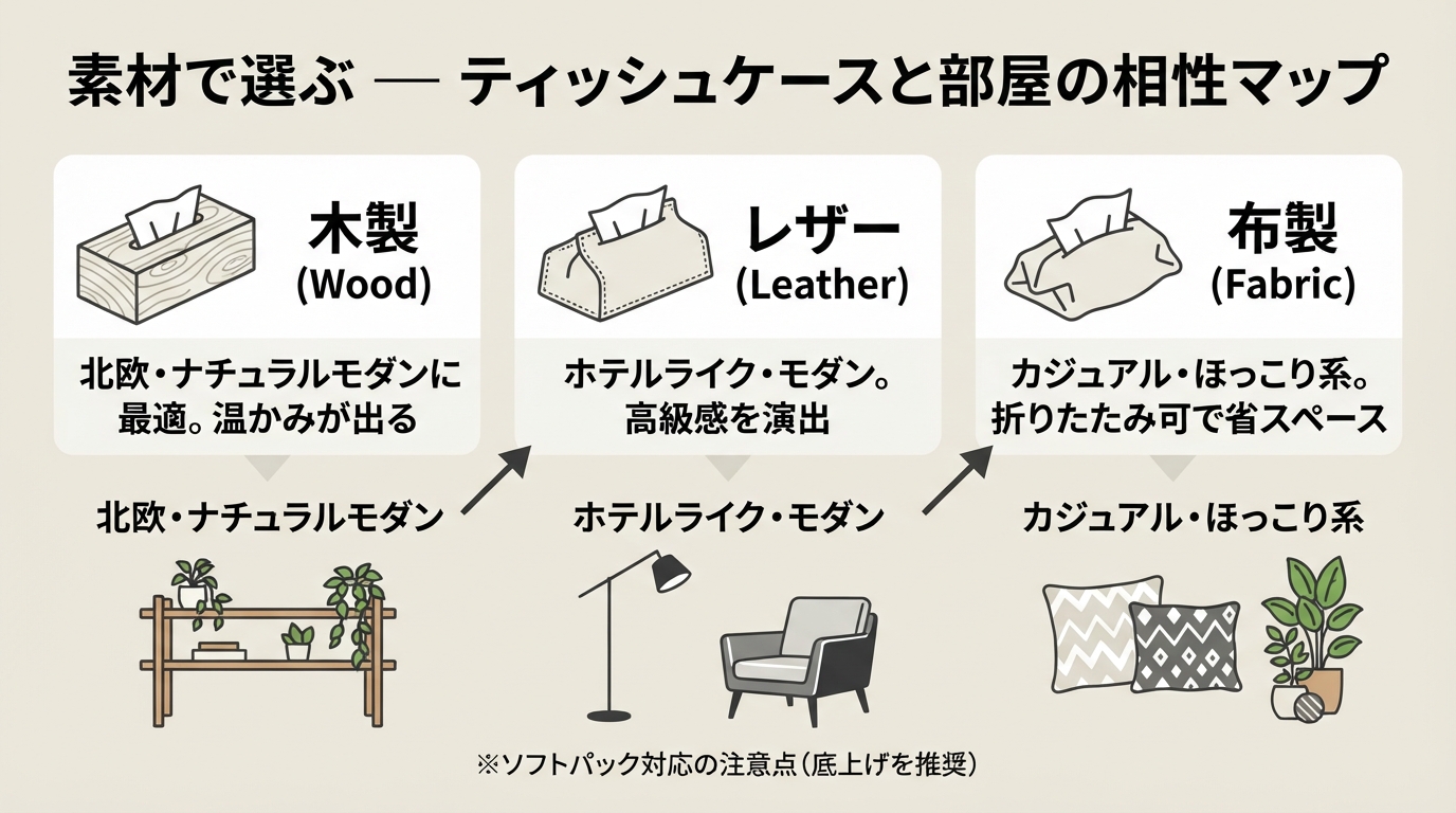 ティッシュケースの選び方!生活感を隠しておしゃれに馴染ませるコツのインフォグラフィック1
