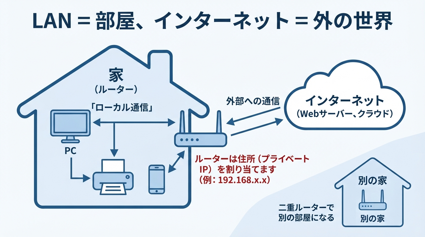 ローカルネットワークとは?初心者向けプリンター接続トラブル解決のインフォグラフィック1