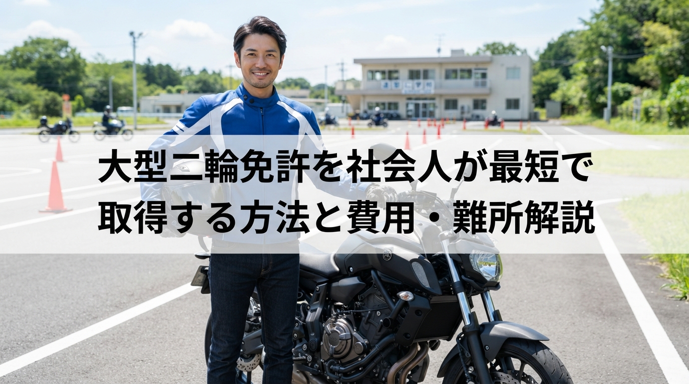 大型二輪免許を社会人が最短で取得する方法と費用・難所解説