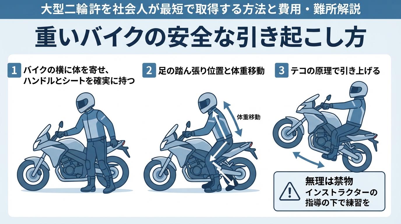大型二輪免許を社会人が最短で取得する方法と費用・難所解説のインフォグラフィック1