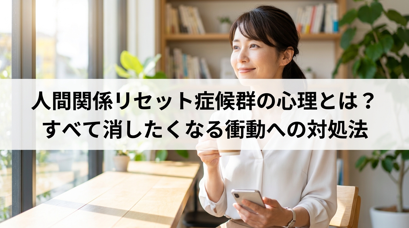 人間関係リセット症候群の心理とは？すべて消したくなる衝動への対処法