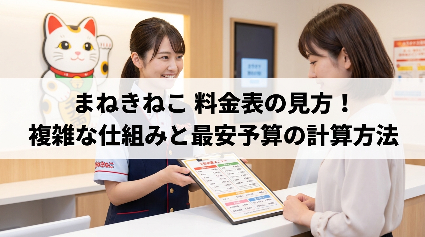 まねきねこ 料金表の見方！複雑な仕組みと最安予算の計算方法