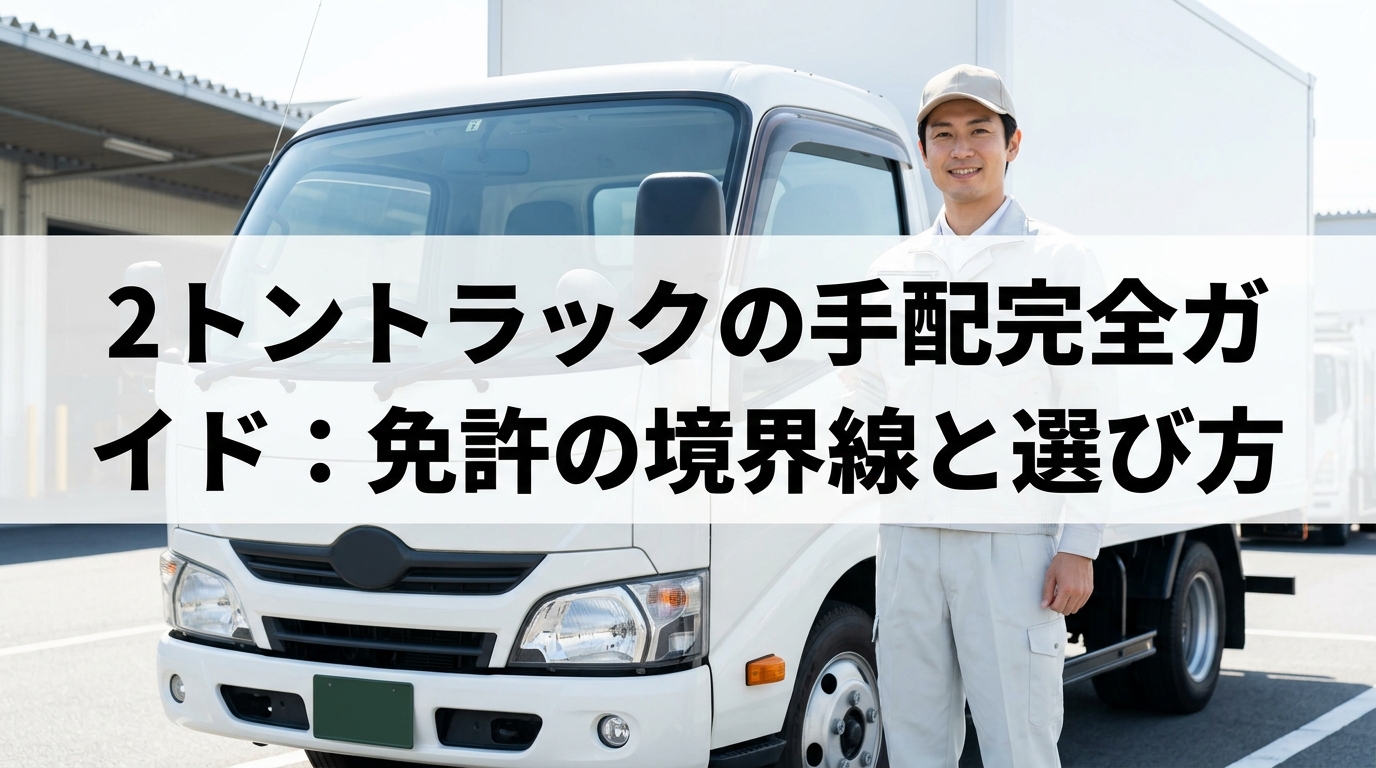 2トントラックの手配完全ガイド：免許の境界線と選び方